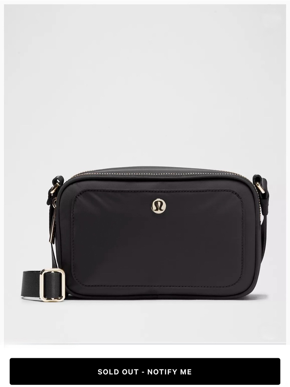 NWT lululemon Crossbody Camera Bag 2L Logo Black with Gold Hardware - Picture 2 of 10